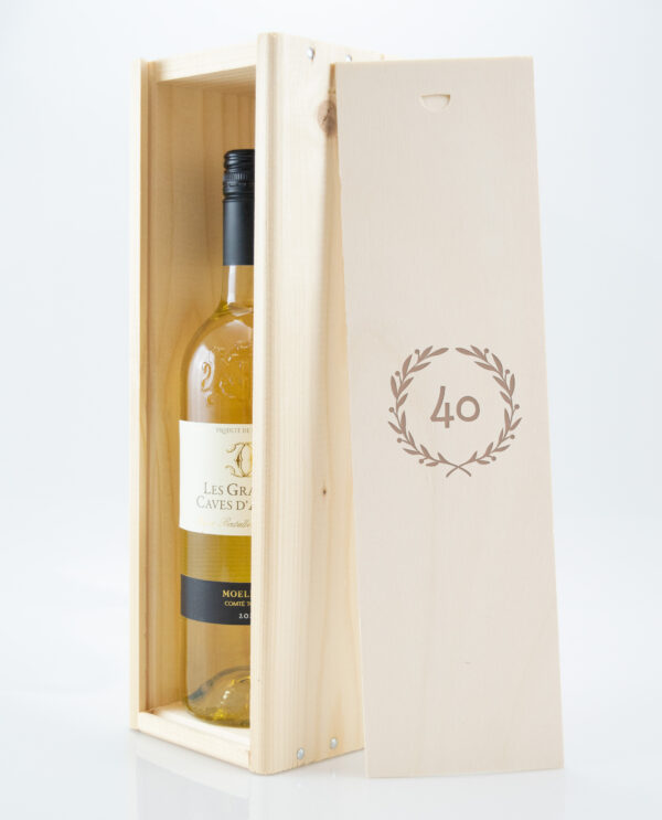 Personalisiertes Weingeschenk – Weinkiste mit Gravur für 1 Flasche