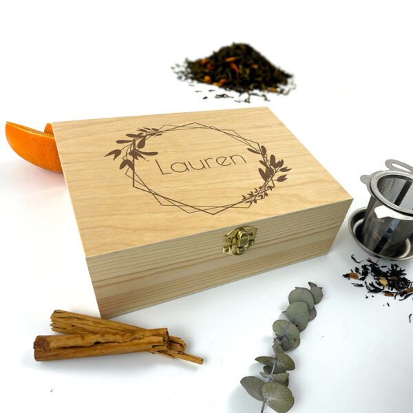 Teedose mit Gravur | 6 Fächer